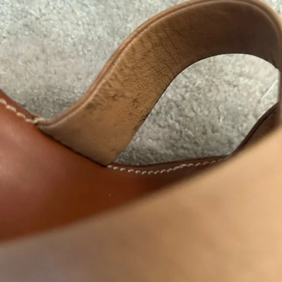 Yves Saint Laurent Tan Leather Heels with Cross-Strap Design - Picture 10 of 15